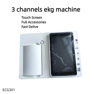 7'' Touch Screen 12-Lead 3-Channel ECG Machine-Portable Electrocardiograph Device