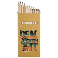 12 x 'Deal With It' Long 178mm Coloured Pencils / Pencil Set PE00074625 