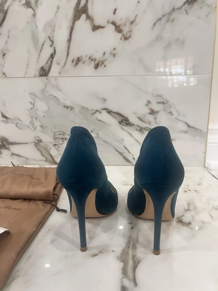 Gianvito Rossi Gianvito 105 麂皮绒浅绿色高跟鞋 35 码 — 第 4/4 张图片