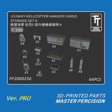 WULA PF2000256 1/200 NAVY HELICOPTERHANGER CARGO STORAGE SET A 3D Print （64pcs）