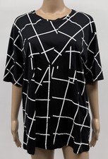  295 Emporio Armani Geometric LG Women Cotton Top Dolman Sleeve Logo Designer