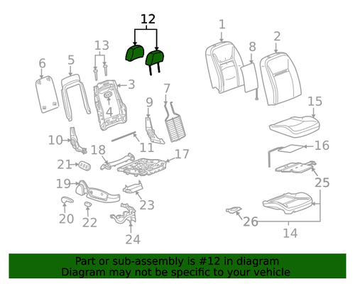 Genuine GM Cinnamon Front Seat Head Restraint 19329860 - Bild 3 von 4