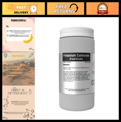 Food Grade Potassium Carbonate E501 | Kosher & Halal | 1KG (2.2 LB) Bulk Supply