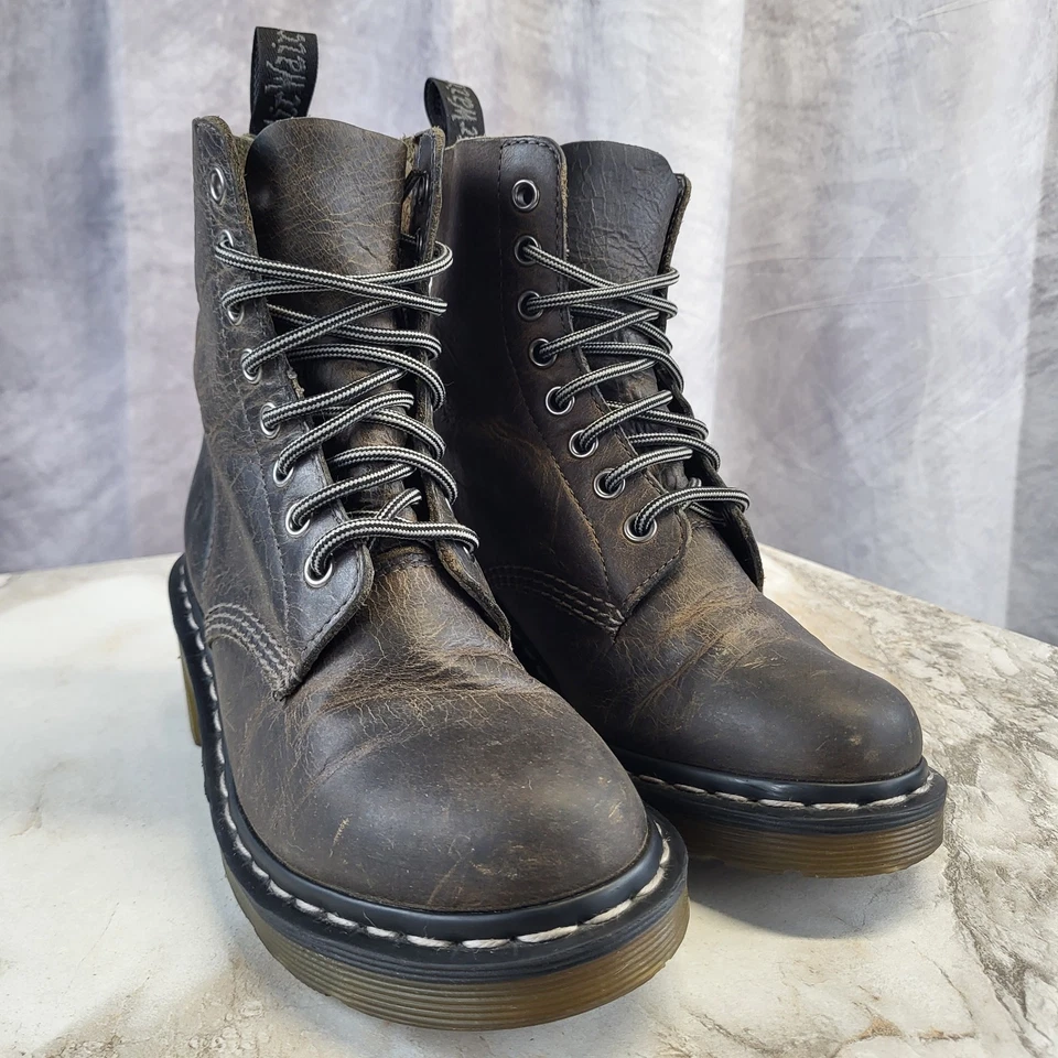 Dr. Martens CLEMENCY Gruesas 8 Ojos Encaje Botas Para Mujer EE. UU. Talla 5 Marrón Foto 2 de 4
