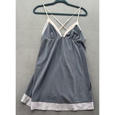 Victoria's Secret Gray Pink Slip Nightgown Chemise Adjustable Straps Size Large