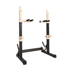 Barbell Rack Stand with Dip Bar Attachment - Multifunctional Adjustable Squat...