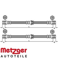 2X Bremsschlauch Metzger 4110435 2 BremsschläUche Rechts Links Vorne