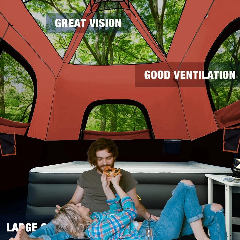 Tienda de campaña para 4 personas Tienda de cabina rápida con tienda de instalación instantánea, clima Foto 3 de 4