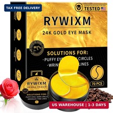 24K Gold Eye Masks for Dark Circles and Puffiness 70PCS, under Eye Patches for P