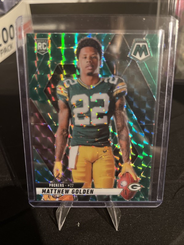 2025 Panini Mosaic - Rookie Variations Matthew Golden #285 Green Mosaic Prizm 
