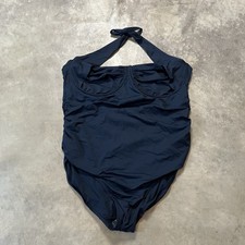 Old Navy Swimsuit Womens Plus Size 3X Navy Blue One Piece Halter Beach Resort