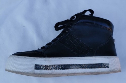 CARVELA KURT GREIGER Sz 38 Or 7.5 Black Jeo High Top Sneaker Flat Vegan - Picture 5 of 24