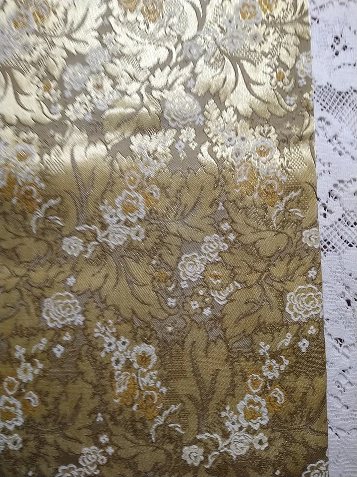 Tapestry Brocade Jacquard Floral Gold Upholstery Fabric 32" L x 56" W Plus - Image 3 of 4