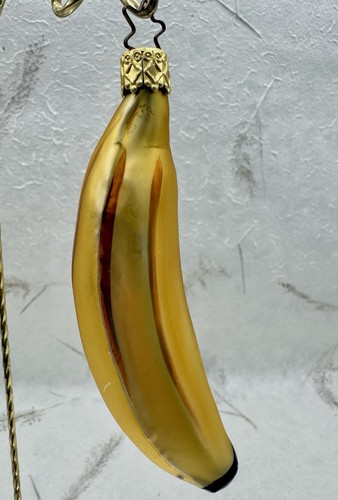 Vintage Inge Glas Banane Ornament satiniertes mundgeblasenes Glas Made in Germany 4,5" - Bild 2 von 16