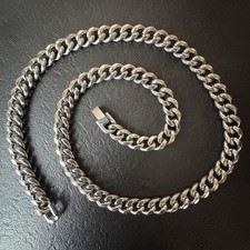 Chaîne Gourmette Acier Inoxydable Argenté 50 cm 5 mm Collier Maille Cubaine