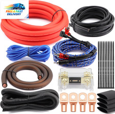 1/0 Gauge 0 AWG Pure OFC Amplifier Wiring Kit 6000W - Heavy Duty Car Audio Pow