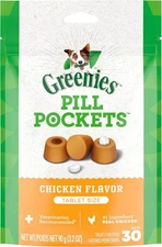 Greenies Pill Pockets for Dogs Small Size, Soft 30 Count (Pack of 1), Chicken 