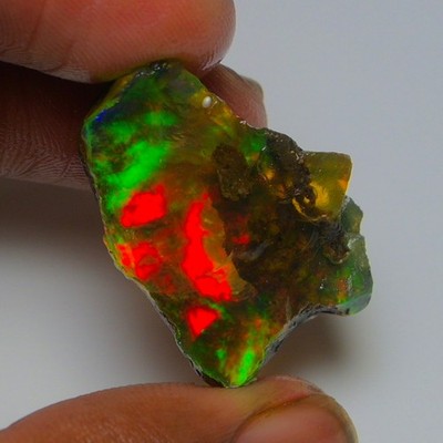 Ethiopian Oil Opal Specimen  27.55  cts Natural Rough Gemstone - Fire Opal Roug