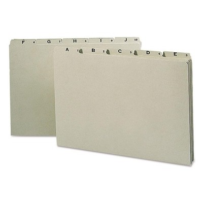 100% Recycled Pressboard File Guides, 1/5-Cut Tab (A-Z), Legal Size, Gray/Gre...