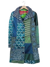 DESIGUAL Cappotto mezza stagione Donna Cappotto Taglia IT 42 blu-turchese-verde