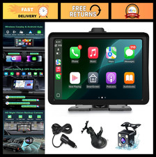 7" HD Wireless Apple Carplay Android Auto Screen, 1080P Backup Camera, GPS, Bl