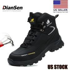 Men Safety Shoes Steel Toe Work Boots Waterpr...