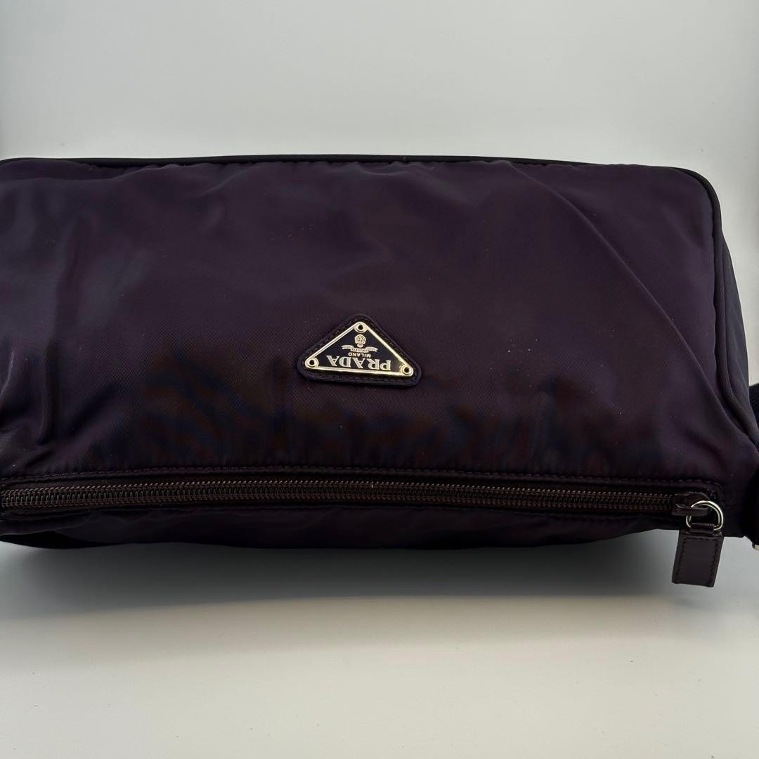 PRADA Nylon Shoulder Bag Triangle Logo Purple Made in Italy Authentic thumbnail 13