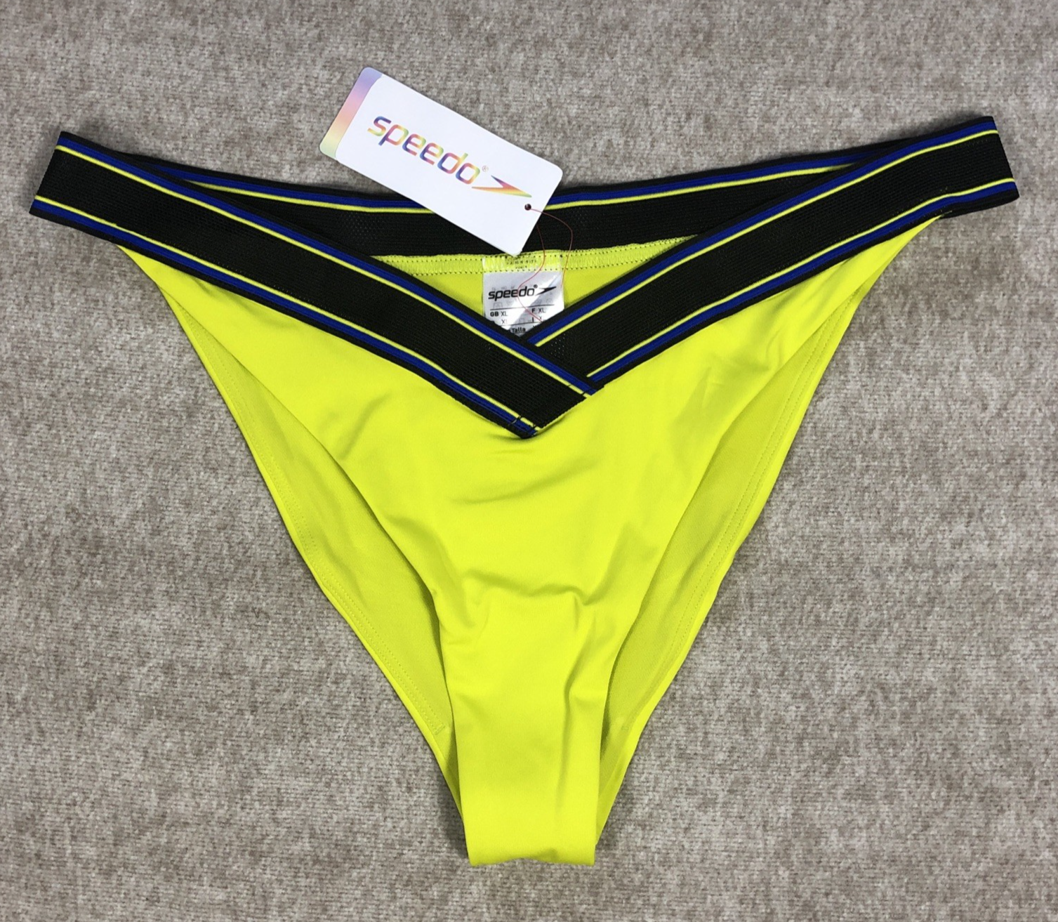 Speedo Women's Green Solid Patterned V Bottom Swim Brief - 16 (Xl) - Image 2