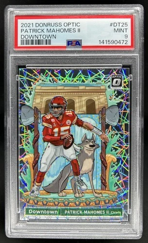 2021 Panini Donruss Optic Patrick Mahomes II Downtown! SSP #DT-25 Chiefs PSA 9