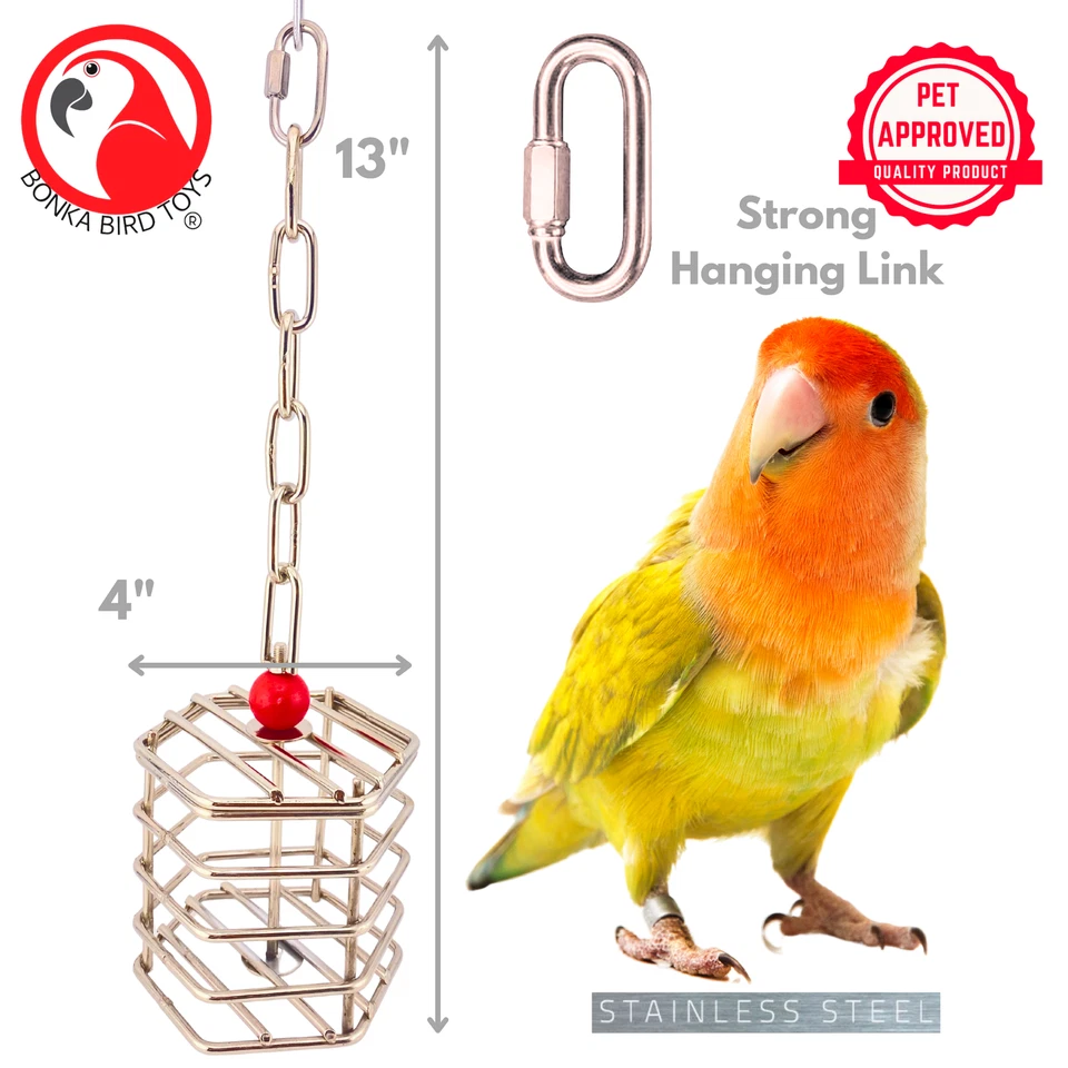 Bonka Bird Toys 00196 Small Stainless Steel Baffle Cage Treat Dispenser Parrot - Изображение 2 из 4