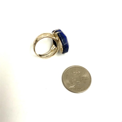 Vintage Sterling Sign 925 Silpada Wire Wrap Lapis Lazuli and CZ Accent Ring sz 8 - Picture 3 of 9