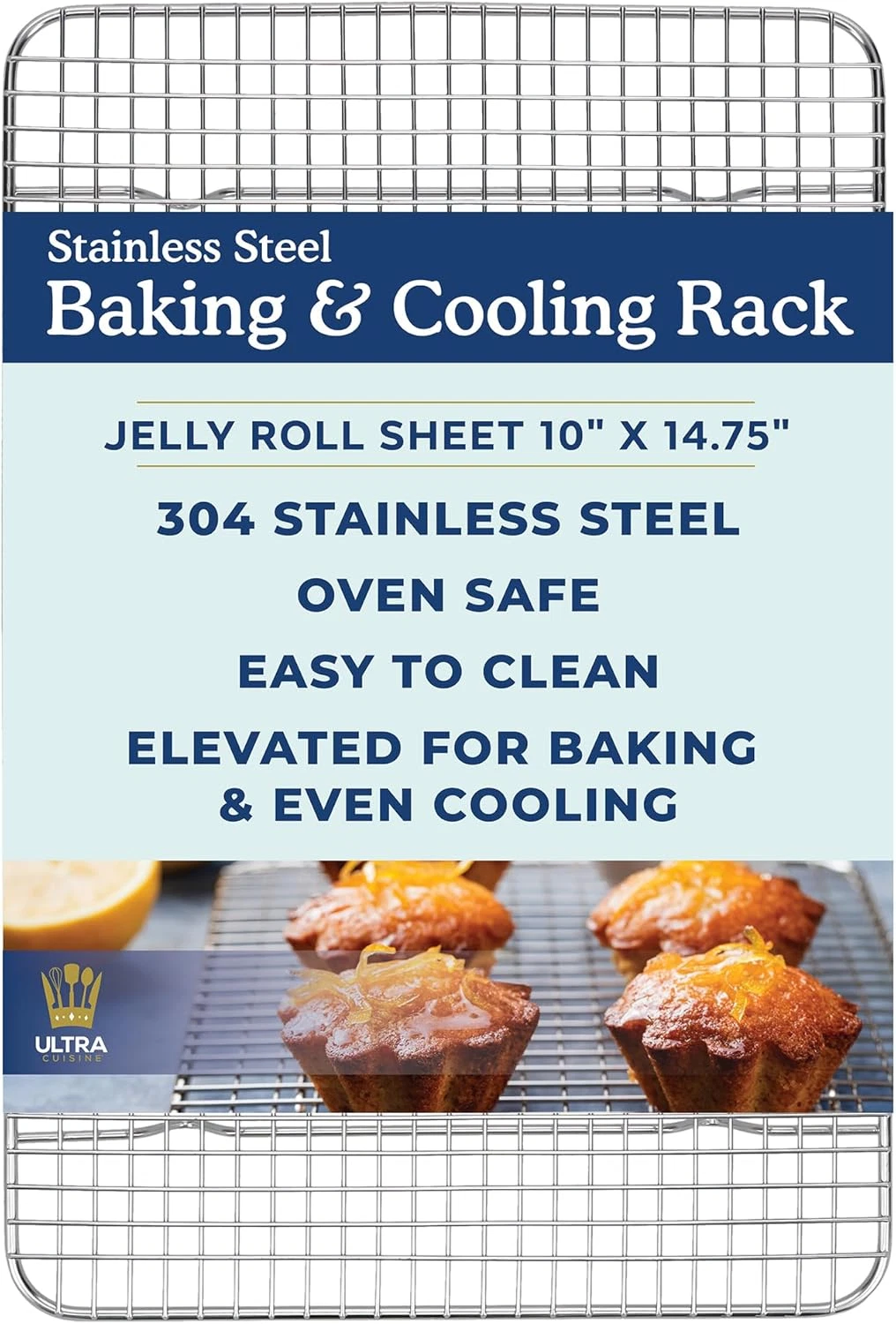 10X14.75" Stainless Steel Baking Rack,Jelly Roll Pan Rack,Grill Rack,Baking Shee