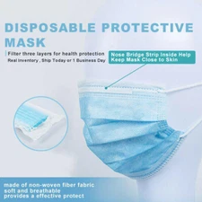 50/100/200/1000 PC Disposable Face Mask 3-Ply  Face Mouth Cover Non Medical Use