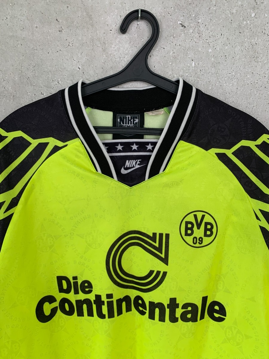 BORUSSIA DORTMUND 1994 1995 HOME FOOTBALL SHIRT NIKE LONG