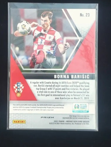 2021 Mosaic UEFA Euro BORNA BARISIC Mosaic PRIZM Rookie Card #23 Croatia - Picture 3 of 4