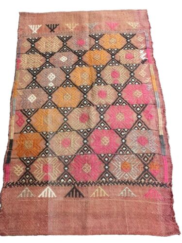 decorative kilim rug turkish kilim rug vintage kilim miniature kilim rug sumahks - Picture 1 of 6