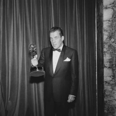 American Columnist Ed Sullivan With The Award For Best Variety Series Old Photo