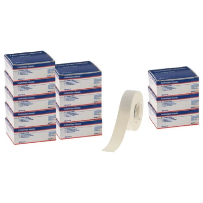 BSN Leukotape Classic, Sport Tape, Tape Verband, 10 m x 2 cm, 12 Stück, weiß - Bild 1 von 4