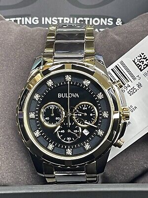 【超ポイント祭?期間限定】 TWO-TONE 98D132 BULOVA $525 STAINLESS ACCENT DIAMOND STEEL 3針+カレンダー