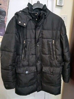 Zara Man Puffer Coat With Detachable Hood Size S