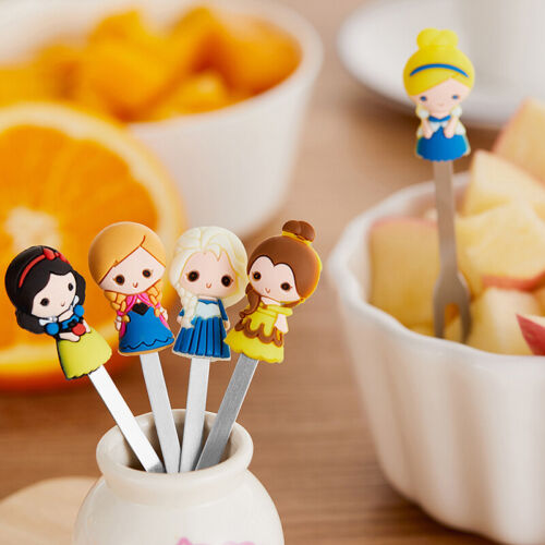 6pcs/Set Cute Cartoon Princess Stainless Steel Dessert Fruit Forks -DY - Afbeelding 1 van 8