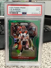 2020 Panini Prizm JOE BURROW #307 Green Prizm RC Rookie PSA 9 MINT 🔥🔥