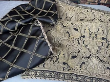 Croscill LUXURY BLACK & GOLD PAISLEY (4PC) KING  PILLOW SHAMS 29x36 & EURO SHAMS