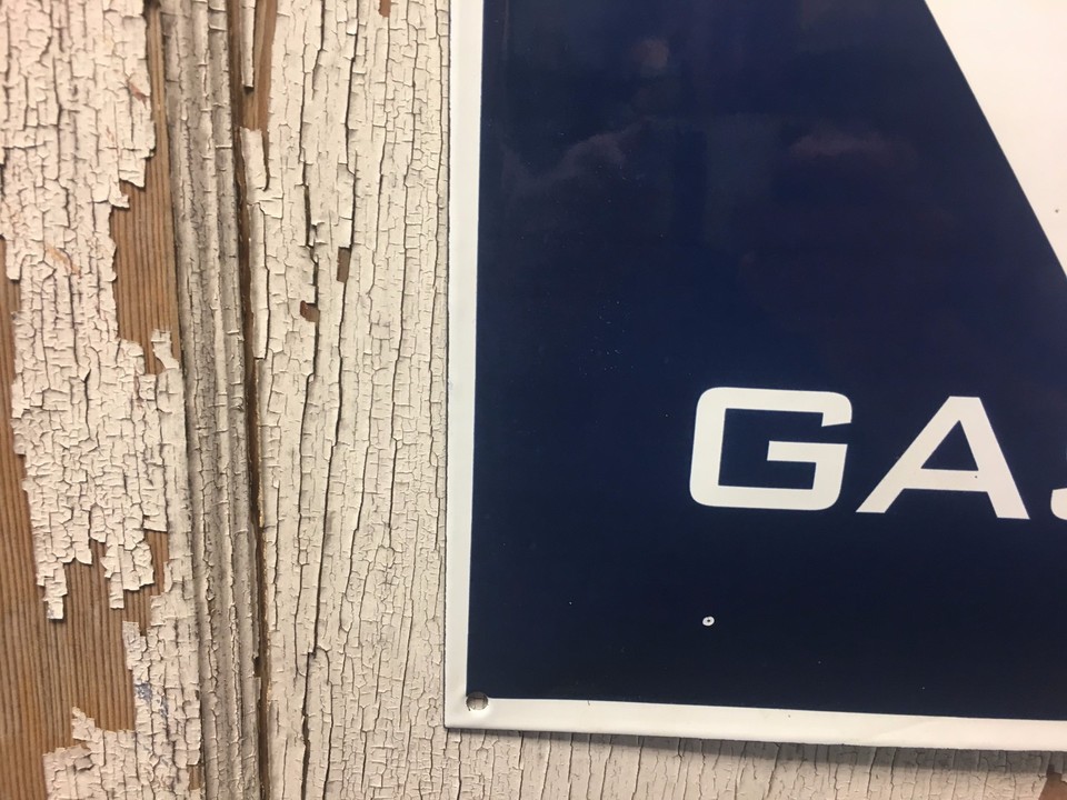 Enamel Gulf Gasoline Sign "There is More Power in That Good Gulf" 16" x ...