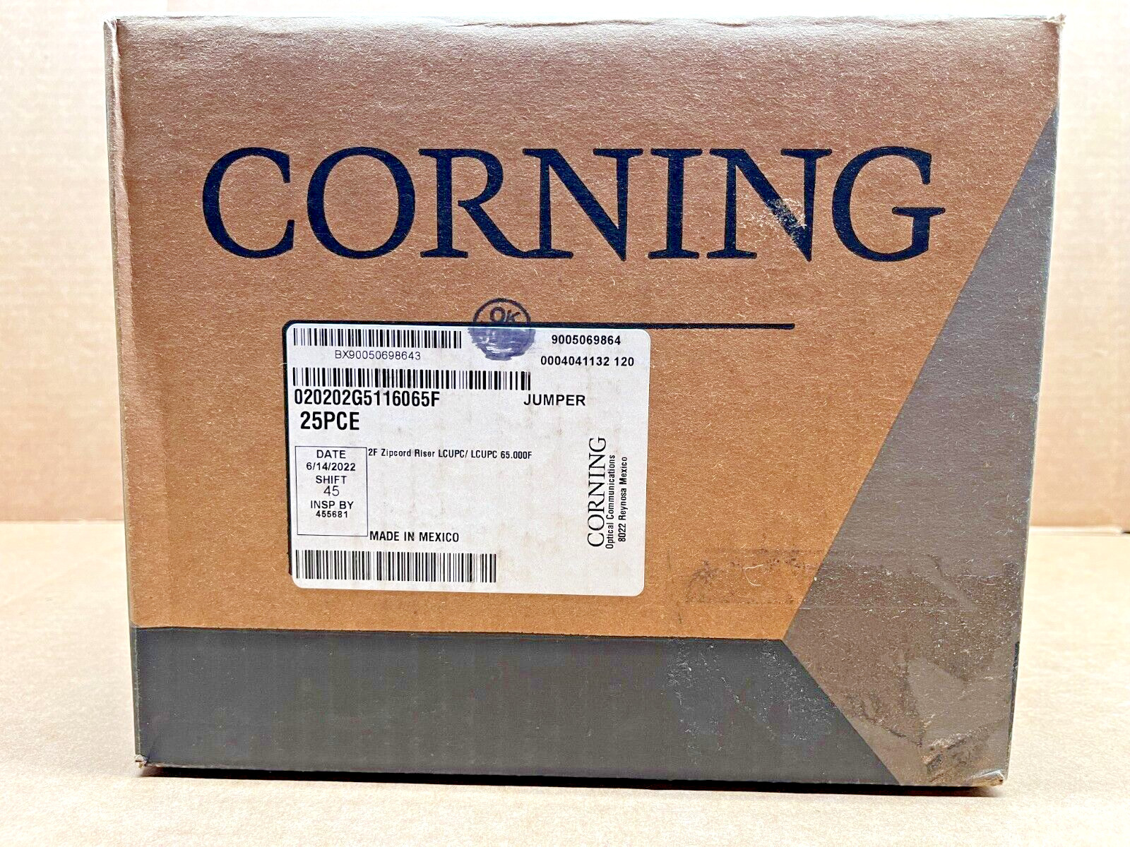 CORNING 020202G5116065F FIBER OPTIC JUMPER, Box of 25