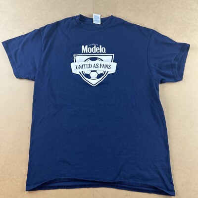 Modelo Shirt Mens Large Blue United As Fans Soccer Beer Cerveza