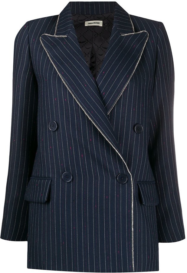AUTHENTIC ZADIG & VOLTAIRE Pinstripe Double Breasted Blazer AUTHENTIC ZADIG & VOLTAIRE Pinstripe Double Breasted Blazer