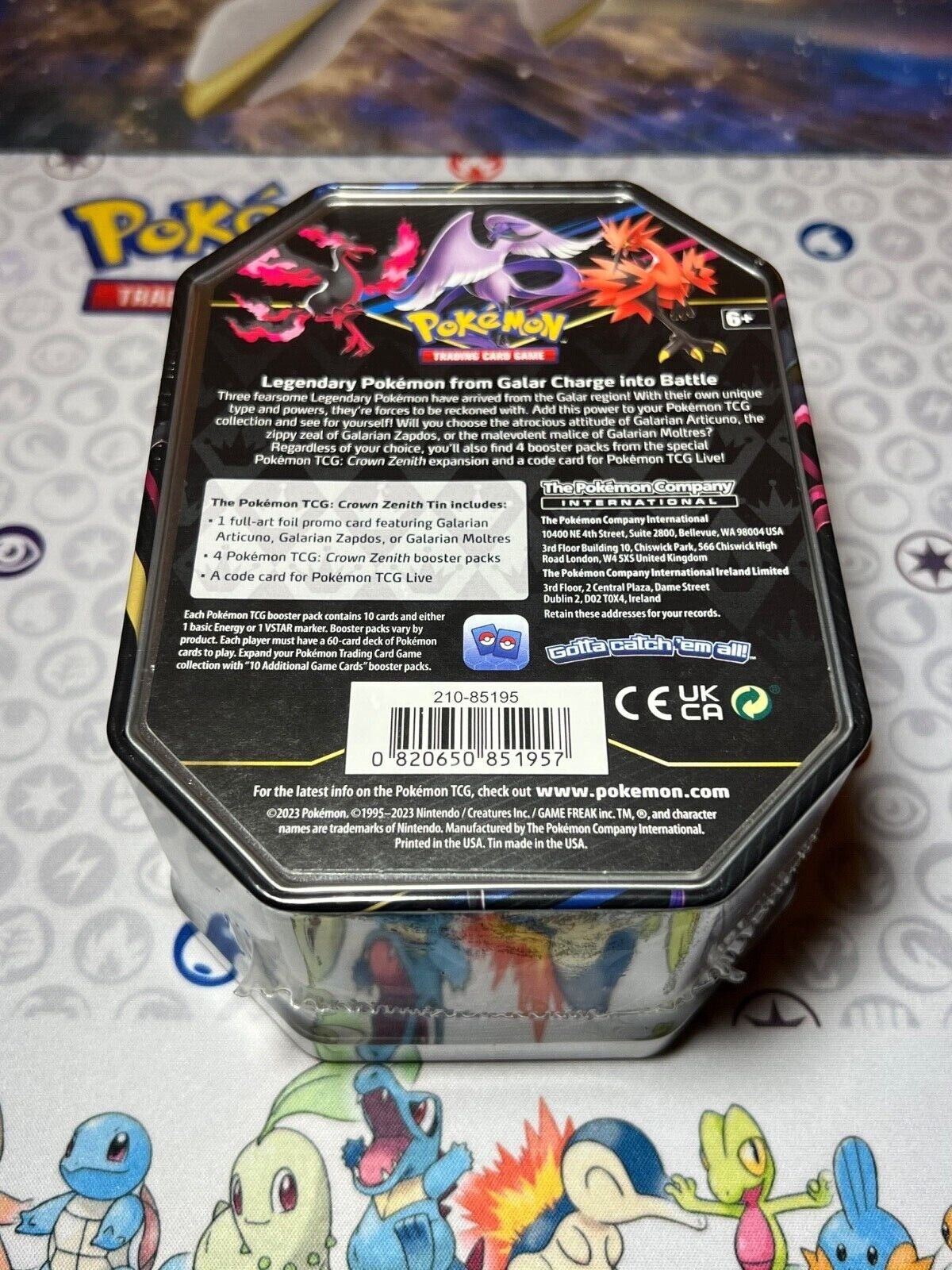  Pokemon TCG: Crown Zenith Tin – Galarian Articuno (1 Foil Card  & 5 Booster Packs) : Toys & Games