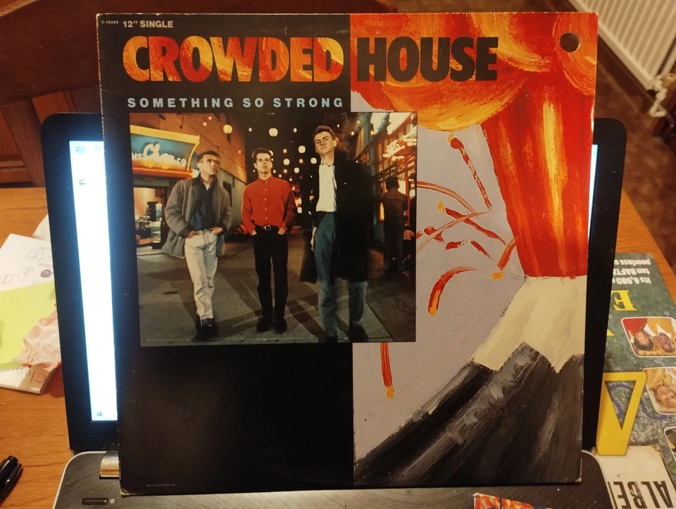 CROWDED HOUSE 2 x US 12" SINGLES NM WORLD WHERE YOU LIVE (PROMO) & SOMETHING SO - Image 2 of 4