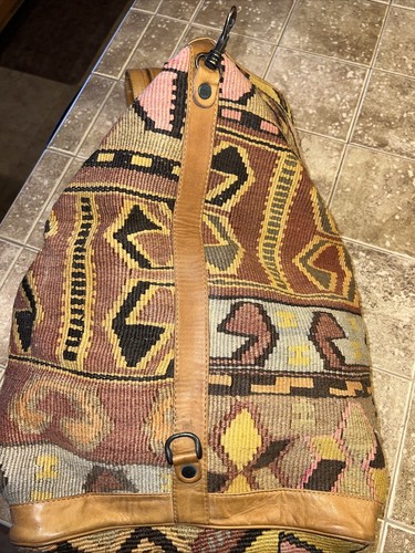 RARA Mochila Eslingback Kilim Artesanal Hecha a Mano por Durusel Estambul Turquía Usada en Excelente Condición - Imagen 4 de 12